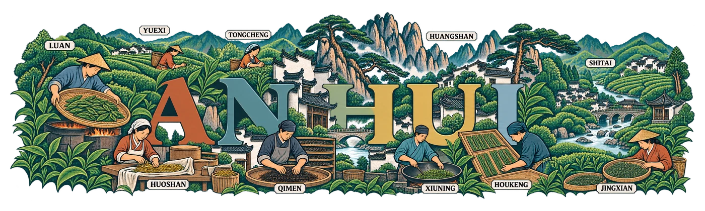 Anhui — Five letters — different ways to make tea