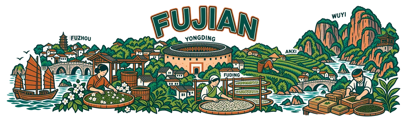 Fujian — Parade of leaves and sails