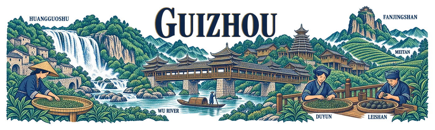 Guizhou — Covered bridge and tea village